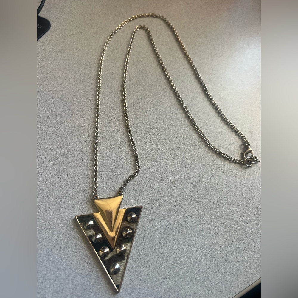 Gold and Silver Studded Necklace